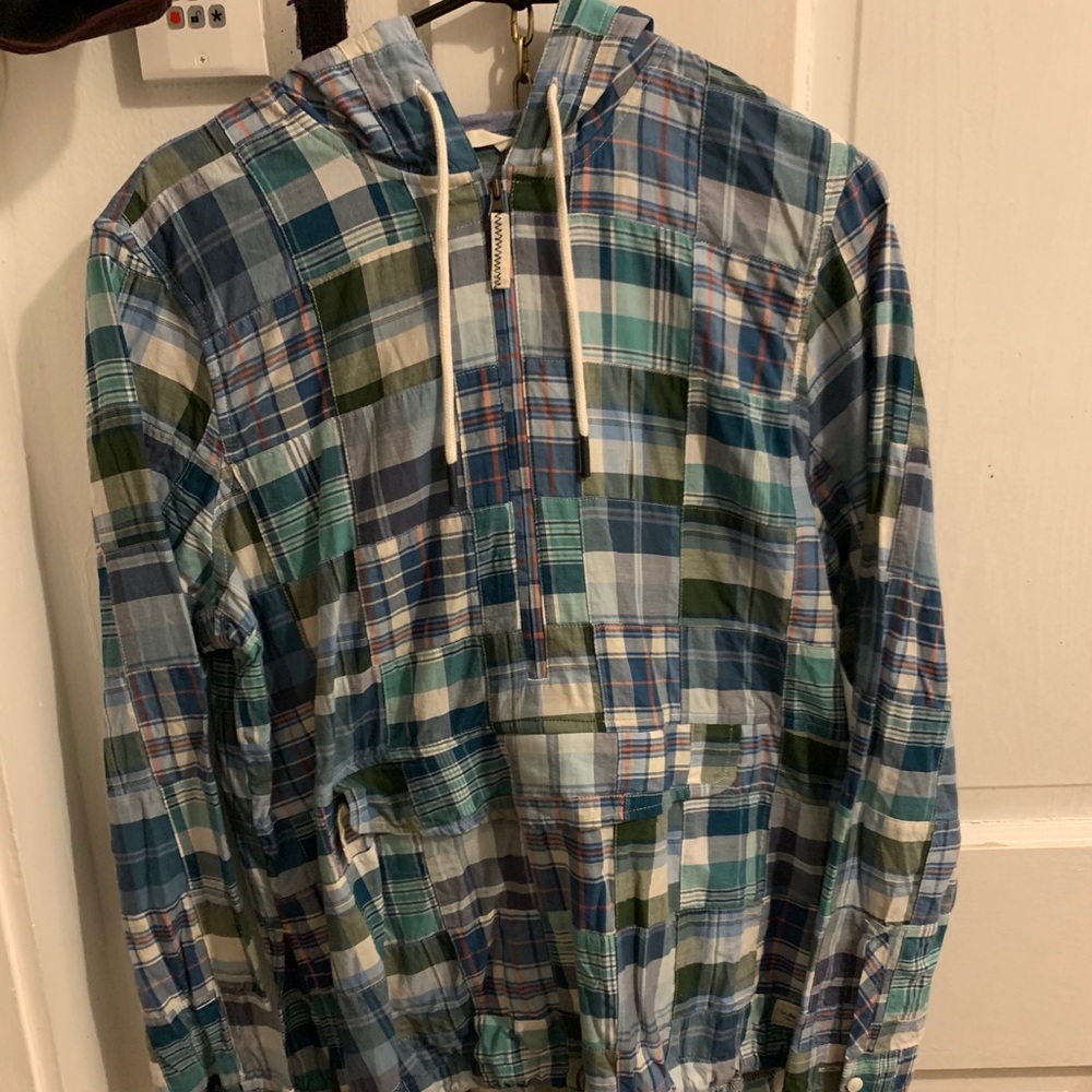 LL Bean plaid pullover hoodie